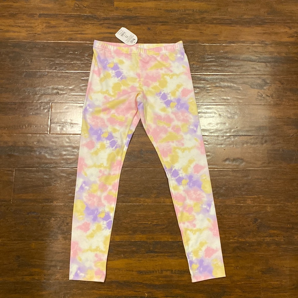 NWT Wonder Nation Pink Purple Yellow Tie Dye Stretch Leggings Size Girls XXL 18
